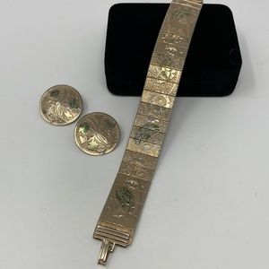 Vintage Estate Antique Bracelet & Earrings Set